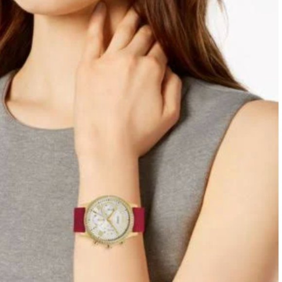 Red Rhinestone Multifunction Watch - Picture 5 of 6